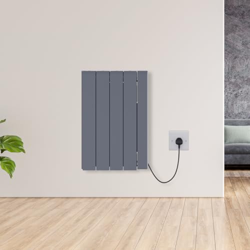 Warmehaus Smart WIFI 1000W Ceramic Radiator Portable Electric Heater Free Standing/Wall Mounted with Programmable Digital Timer