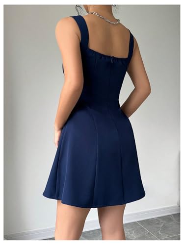 SOLY HUX Women's Summer Dresses Square Neck Sleeveless A Line Mini Dress Party Cocktail Short Dress2