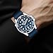 OXFANITE Mens Watches Waterproof Rubber Band Watch for Men Luminous Hands and Date Display Wrist Watch 6303-Blue