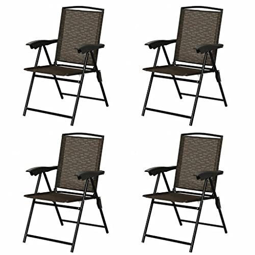 Dloett 4 Pieces Folding Hanging Chair Steel Armrests Patio Garden Camping Adjustable Backrest #TOP27