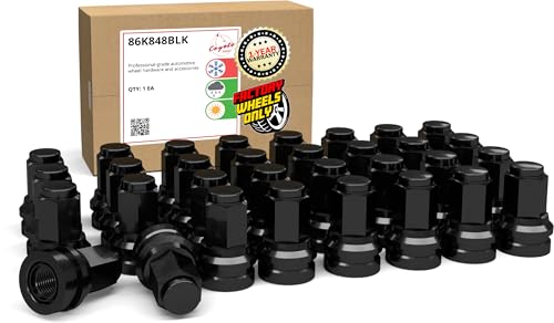 Image of Wheel Accessories Parts 32 Pcs M14x1.5 14x1.5 Thread OEM Style Lug Nuts 1.91 inch Long Black 13 /16 inch 21mm Hex Fits Ford F-250 F-350 F-450 F-550 Super Duty HCPZ-1012-B | 611-930