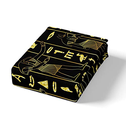 Egypt Duvet Cover Set Ancient Egyptian Script Comforter Cover Set for Kids Boys Teens Pharaoh Pyramid Bedding Set Tribal Culture Quilt Cover Bedroom Collection 3Pcs Super King - Image 2