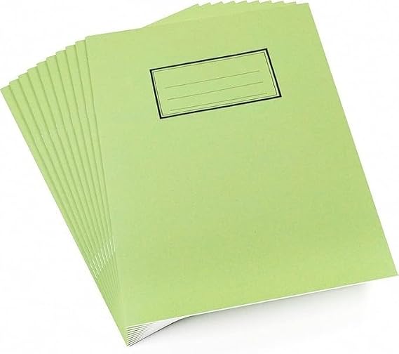 2you Exercise Books Lined with Drawing Space A5 Size 24 Pages School Notebooks Split Page Draw and Write Green Cover, Pack of 4