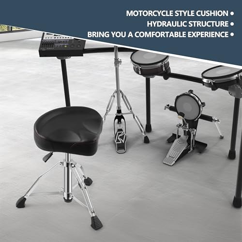 Ramzi YYGD Drum Throne, Airlift Heavy Duty Drum Throne Seat,Drum Throne Adjustable Stool Drum Motorcycle Style Drum Throne Drummer Stool thumb #5