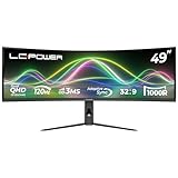 LC-POWER LC-M49QCK 49 Zoll Dual QHD Curved Gaming Monitor (5120 x 1440 Pixel, 32:9 Format, 120Hz, 1000R, Adaptive Sync, HDMI 2.1, DP 1.4), Schwarz