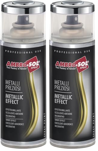 Ambro-Sol Pintura Imprimación en Spray esmalte efecto plata espejo 400 ml Paquete de 2