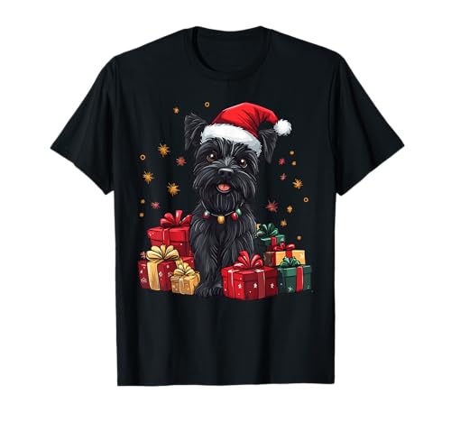 Scottish Terrier Santa Hat Funny Christmas Scottie Dog Lover T-Shirt
