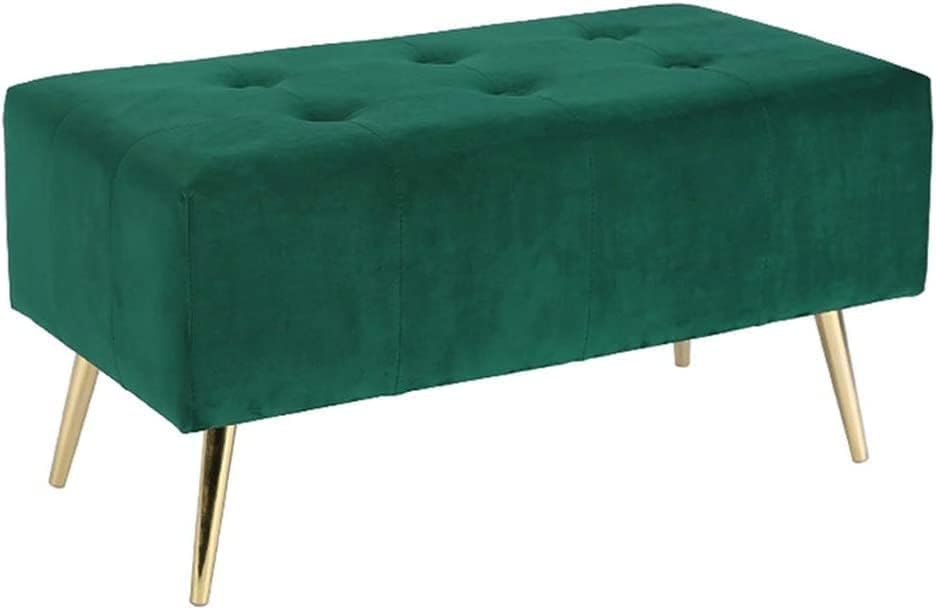 Taburete de almacenamiento rectangular de tela para salon y dormitorio