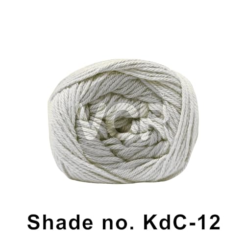 Image of VCR 4Ply Pearl Cremy White Yarn, 100 Grams Hank, 320 Meters Length, Cotton Combed Ball for Crochet and Knitting, Soft Crosia Threads, Pack of 1 Yarn, Suitable for DIY Crafts
