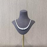 Equirider Collares de Cadenas de Diamantes de Fila de moissanita de Zafiro Blanco de Plata de Ley 925 para Regalos de Mujer