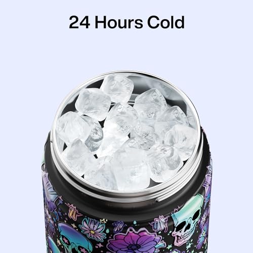 Image of ENCOOL Insulated Water Bottle with Straw Stainless Steel Water Bottle, Leak-Proof, BPA-Free, Double Wall Vacuum Keeps Cold for 24 Hours for Sports, Travel, School (26 oz, Floral Afterlife)
