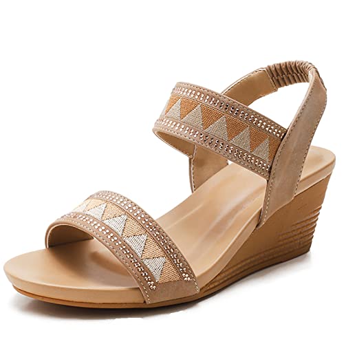 Sandales bout ouvert femme avec talon compensé confortable