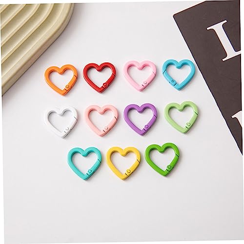 SHINEOFI 4 Sätze Pfirsichfarbene Herzfederschnalle Hundekragen Dog Hundehalsband Herstellung Auseinander Diy Schlüsselanhänger Zubehör Schnappverschluss Für Diy Zinklegierung 20 Stück * 4