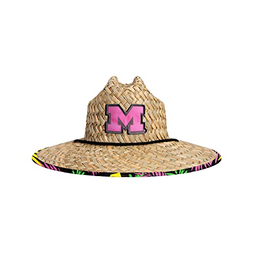 Image of FOCO Men's NCAA College Team Logo Floral Straw Sun Hat