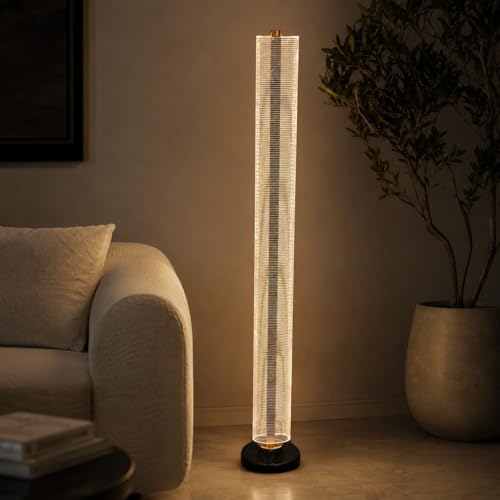 Image of Premium Decorative LED Floor Lamp & Glass Art Collection - Modern FlloNight Light - Unique Aesthetic Home Gift (Sorlis)