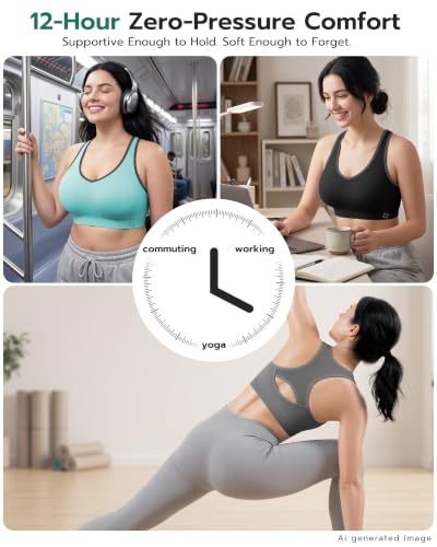 Image of FITTIN Supportive Sports Bra for Large-Bust: 12-Hour Zero-Pressure Comfort