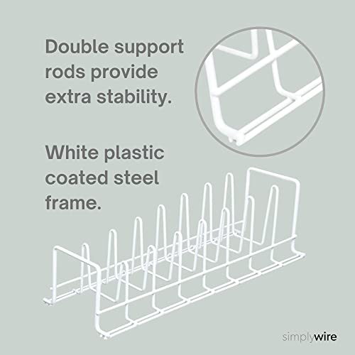 simplywire – Plate/Baking Tray/Pan Lid Rack – Kitchen Cupboard Storage Organiser - White Plastic Coated Steel - Image 5