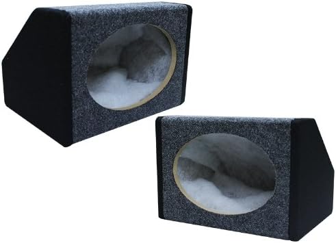 Absolute USA 6X9PKBG 6 X 9 Inches Angled/Wedge Box Speakers, Set of Two (Black/Grey)