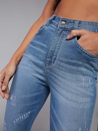 Image of Dolce Crudo Distressed High Rise Skinny Jeans for Women