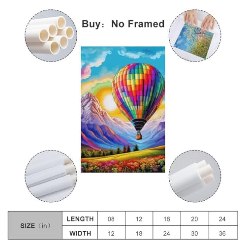 Cuadro de globo aerostático pinturas murales póster impresiones lienzo para dormitorio 2