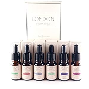 Spa Getaway-collectie van etherische oliën Zes 10 ml glazen pipetdruppelflessen 100% pure bergamot, kamille, salie…