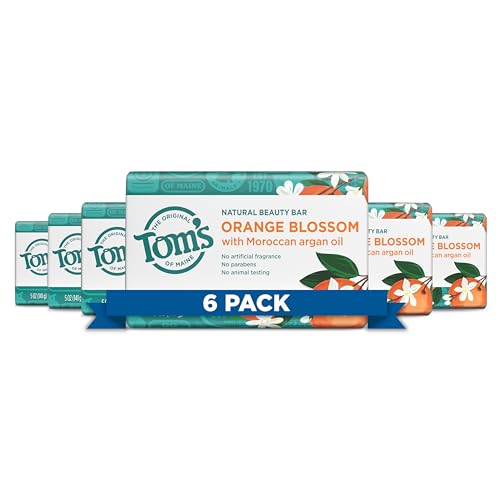 Tom’s of Maine Natural Beauty Bar Soap, Orange Blossom With Moroccan Argan Oil, 5 oz. 6-Pack