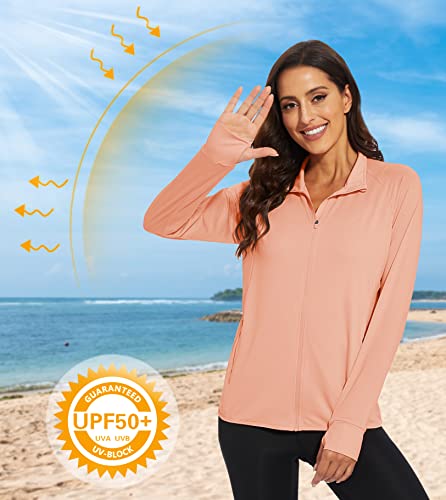 MAGCOMSEN Women's UPF 50+ Lightweight Athletic Sun Protection Jacket