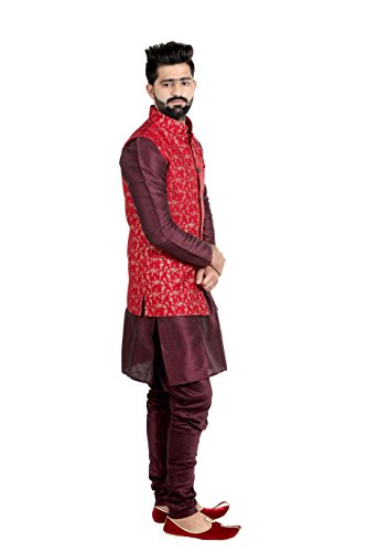 Image of Veera Paridhaan Men's Poly Cotton Jute Nehru Jacket
