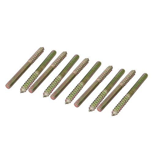 Aexit M6x70mm Carbon Home Hardware Steel Zinc Plated Self-Tapping Hanger Bolt 10pcs Model:44as647qo306