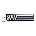 USA American Flag Keychain Tag Key Ring - Keys, Cars, Motorcycles, Bikes, Scooters, Backpacks, Luggage, Gifts, & More (Thin Blue Line)
