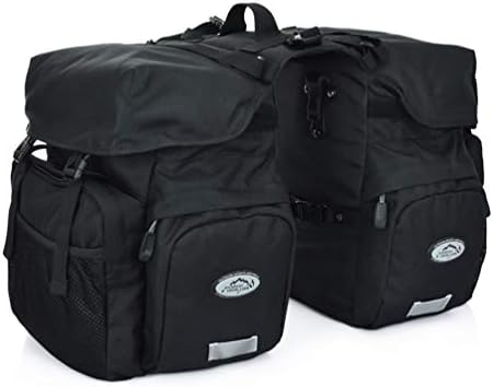 UNISTRENGH 50L Bike Pannier Bag Multifunction Riding Bag Water-Resistant Bicycle Rear Seat Bag Rack Trunk Carrier Bags - Rain Cover Included (Black)