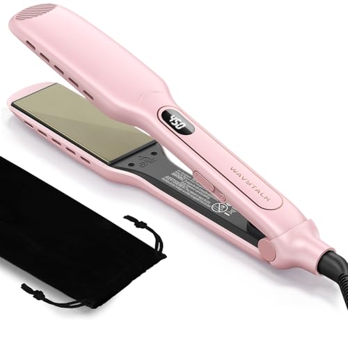 Wavytalk Wet to Straight Hair Straightener, Titanium 1.75 Inch Wide Vent Sesh Flat Iron for Damp or...