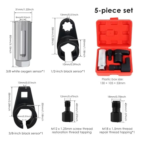 Juego de 5 Llaves para Sensor de Oxígeno 22mm miniatura 6