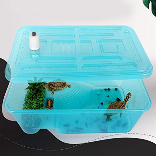 VILLCASE RÃ©ptil Habitat Tanque de Tartaruga de PlÃ¡stico Ãrea de NataÃ§Ã£o RÃ©ptil Tanque de AquÃ¡r