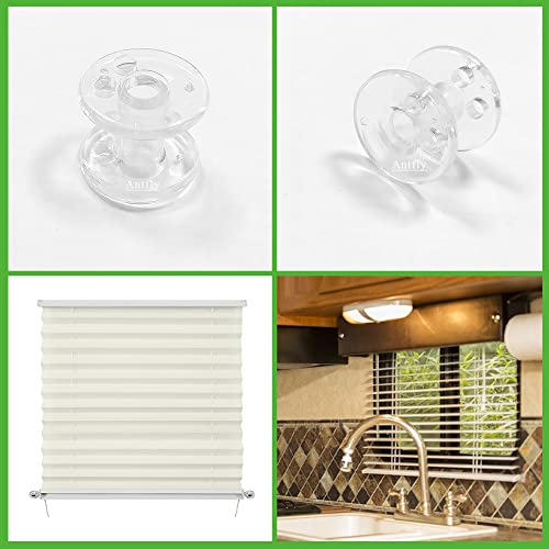 Antfly 16 pcs Pleated Shade Hold Downs Spool Tensioner Window Covering Hardware Cord Retainer Spool for RV Day/Night Shades - Image 6