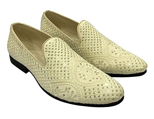 Punjabi Jutti for Men's Loafer Shoes Embroidery Slip-On Party Shoes Mojaris Wedding Bridal Dress Shoes2