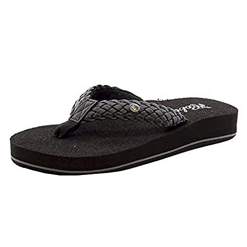 Cobian Women's Braided Bounce Black Flip Flop, 7