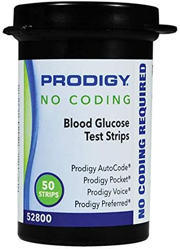 Prodigy No Coding Blood Glucose Test Strips, 100ct