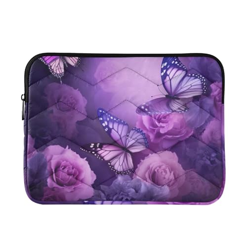 Funda para laptop 13-14 pulgadas con diseño mariposas y flores miniatura 1