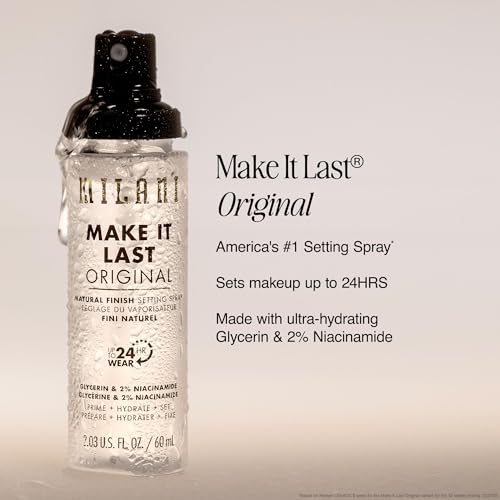 Milani Setting Spray + Primer, Make It Last Original - Natural Finish with Niacinamide for Hydration, Setting Spray for Makeup and Face Primer, 3-in-1 Prime + Hydrate + Set, 2.03 Fl. Oz