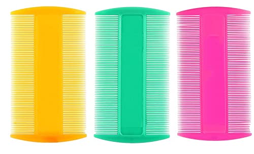 ayushicreationa Plastic Lice Comb Nits Removal Comb Dandruff Dust Narrow Teeth Comb for Women and Men, Kids Multicolor (Pack of 3)