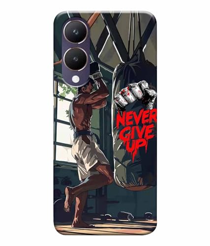 Image of Never Give Up Motivation Quotes Printed Hard Back Case Cover & Compatible for Vivo Y28 5G | Vivo Y17S 5G (Multicolor) - D1809