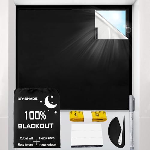 300X145cm Tela Opaca para Ventanas Estor Opaco Sin Taladrar Cortinas Cubre Ventanas Hogar Cortina...