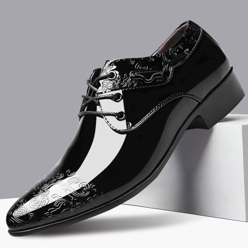 Men's Patent Leather Oxford Dress Shoes Business Lace-ups Wedding Shoe Office Loafers Formal Derbys2