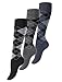 Produktbild Vincent Creation 3 Paar Damen & Mädchen Reitstrümpfe Karo, Kniestrümpfe, Reitsocken - One Size (36-41)
