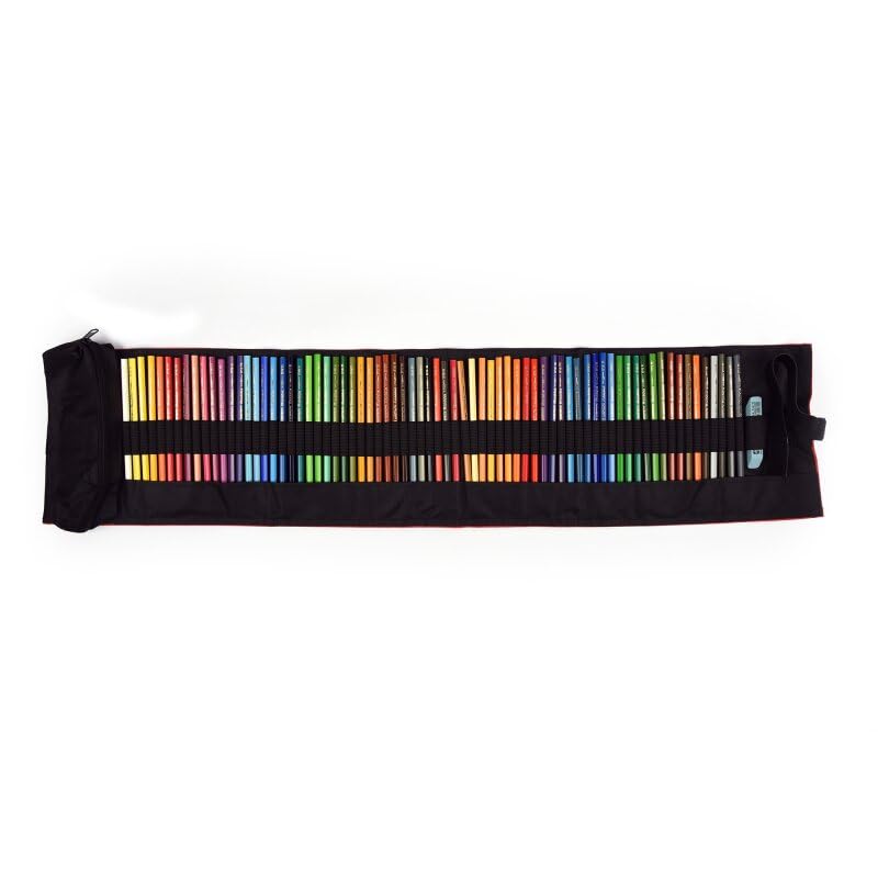 KOH-I-NOOR Astuccio per acquerelli riempito con 72 matite colorate ad acquerello + temperino, gomma, pennello e tasca per riporre oggetti