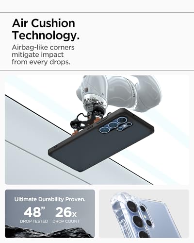 Image of Spigen Ultra Hybrid | Samsung Galaxy S25 Ultra Case [Semi Transparent] [Air Cushion Protection] Galaxy S25 Ultra Back Cover | TPU+PC - Frost Black