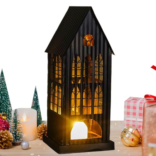 Lpoppcx Portavelas De Navidad para Velitas | Centro De Mesa De Metal Hueco Decorativo,Portavelas Rústico para Velitas,para Propietarios Apartamento Sala de Estar Dormitorio Chimenea Jardín Reunión