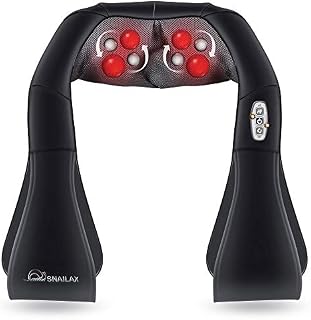 Snailax Shiatsu Neck and Shoulder Massager - Back Massager with Heat, Deep Kneading
