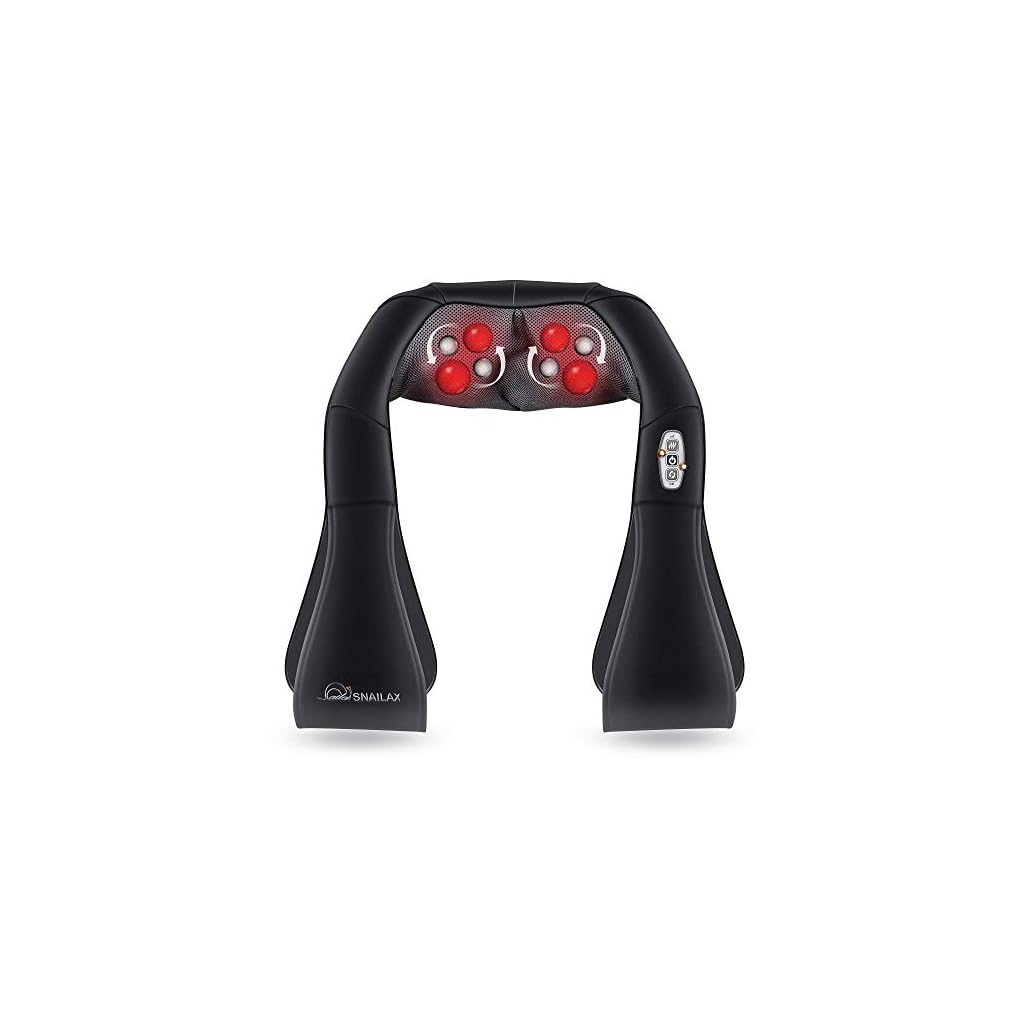 Snailax Shiatsu Neck and Shoulder Massager Back Massager with Heat